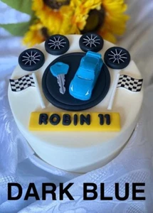 10Pcs Edible Sugar Paste / Fondant Cars Cake Cupcake Topper Decorations Birthday - Picture 1 of 13