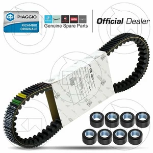 KIT CINGHIA DI TRASMISSIONE 8 RULLI ORIGINALE PIAGGIO BEVERLY ST 350 2019 2020 - Imagen 1 de 5