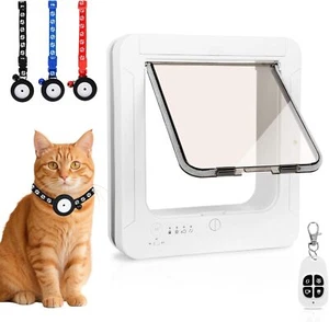 Puerta inteligente para gatos microchip puerta para mascotas RFID collar sensor apertura automática puerta para gatos - Imagen 1 de 7