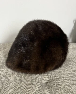 Sombrero de piel de visón 100 % real de lujo grueso invierno cálido gorra sombrero Foto 1 de 4