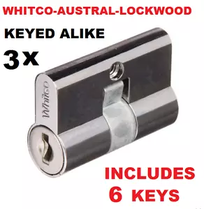 3 x Screen door security door lock key cylinder Barrel Whitco Lockwood - Picture 1 of 3