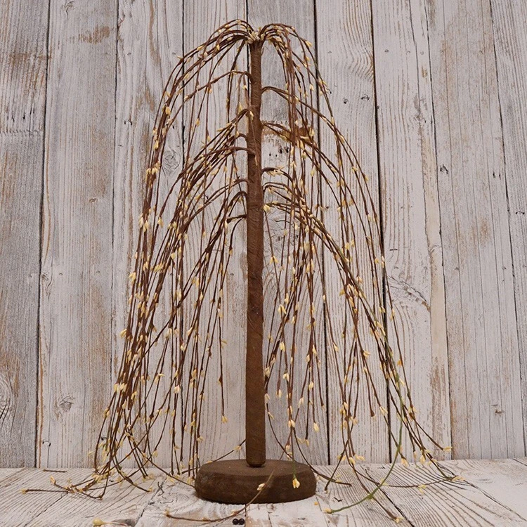 Creme primitivo para fazenda rural 14" salgueiro baga pip com base de madeira - Imagem 1 de 1