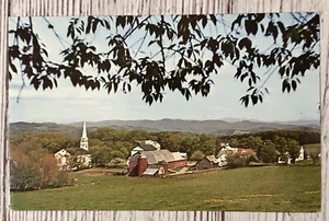Peacham Vermont Congregational Church Village Farm Barn Scenic Postcard - Picture 1 of 4
