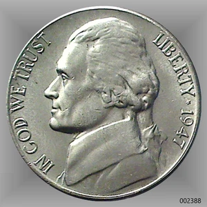1947-S Jefferson Nickel (Uncirculated) - Picture 1 of 2