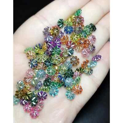 300 pcs! Wholesale 6.5mm Transparent Assorted Color Acrylic Flower Craft Beads - Image 1 of 3