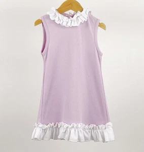 Mädchen lila und weiß Kontrast Rüsche Kleid, Sommer, Urlaub, Outfit - Bild 1 von 1