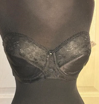 Womans Carnival Full Coverage Lace Strapless Underwire Bra Black 123, Size 40C - Image 1 of 4