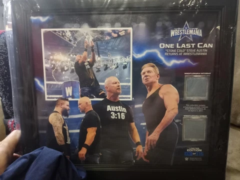 WWE STONE COLD STEVE AUSTIN WRESTLEMANIA 38 COMMEMORATIVE PLAQUE ONE LAST CAN Cover