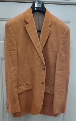 CHAQUETA DEPORTIVA HOMBRE ALEX CANNON CORAL CLARO NARANJA ESPIGA LINO TALLA XL Foto 1 de 4