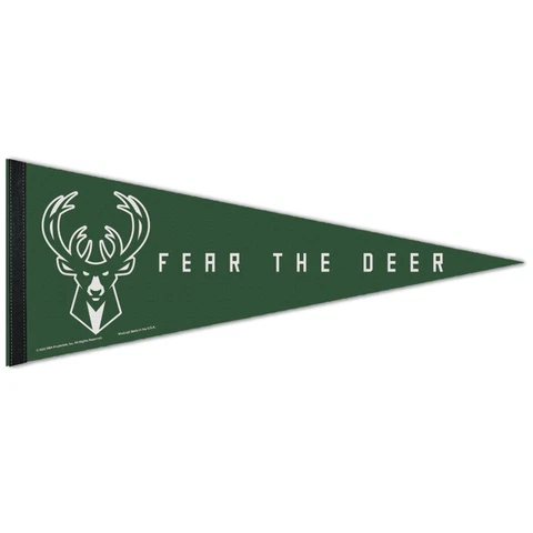 MILWAUKEE BUCKS FEAR THE DEER FELT PREMIUM PENNANT 12"x30" NEW WINCRAFT 🦌 Cover