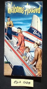 Delta Airlines Welcome Aboard Folder 6pcs: Envelop Boarding Pass Timetable - etc - Picture 1 of 16