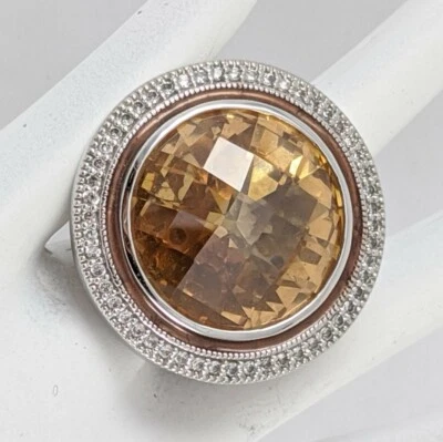 Anillo de cóctel Lauren G Adams glamour LGA champán naranja circonita cúbica   Foto 1 de 4