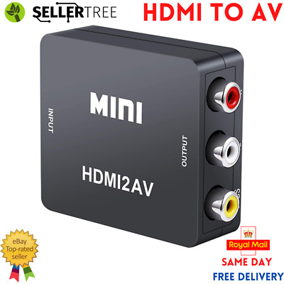 HDMI To 3 RCA CVBS Full HD Video 1080P AV Scart Composite Converter Adapter • 6.99£