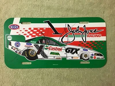 Placa de matrícula de plástico autografiada John Force Castrol GTX NUEVA/sin usar Foto 1 de 4