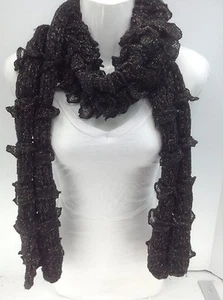 Women's RALPH LAUREN Black Long Winter Scarf - $52 MSRP - Picture 1 of 9