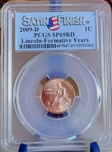 2009 D Lincoln Formative Years 1c Cent PCGS SP69RD Satin Finish - Picture 1 of 2