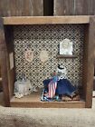 Original Fur Toys Betsy Ross Mouse with Flag Figurine West Germany Shadow Box
