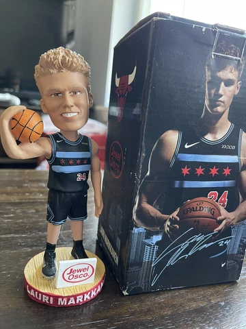 Lauri Markkanen Bobblehead Chicago Bulls "City Edition" w Box SGA United Center Cover