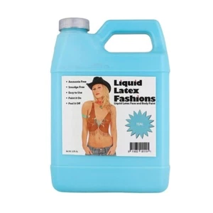 Teal 32 Fl Oz - Liquid Latex Face and Body Paint, Nail Art, SFX - Picture 1 of 8