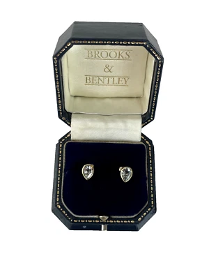 Pendientes de aguamarina de oro de 9 quilates de 1,50 quilates con pasador colgante de aguamarina de colección Foto 1 de 4