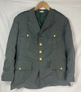 Size 42 S Class A Military Uniform Army Button Down Jacket W/ Patches WORN! - Picture 1 of 16