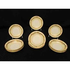 Set di 11 ciotole bacche Noritake Cina GOLD LAUREL GHIRLAND fascia nera 5,5", Giappone - Foto 1 di 5