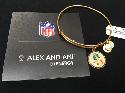 Alex and Ani NFL New England Pat the Patriot Bangle Rafaelian Gold Bracelet NWT Cover