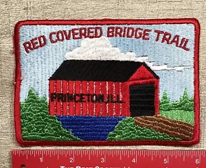Large Red Covered Bridge Trail Princeton, ILL Covered Bridge Patch - Picture 1 of 1