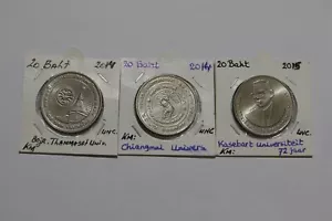 🇹🇭 THAILAND 20 BAHT - 3 COMMEMORATIVE COINS B49 #1988 - Picture 1 of 3
