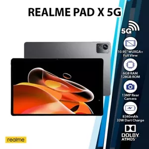 Global Ver Realme Pad X 5G 6GB+128GB 10.95" Octa Core Android PC Tablet - Grey - Picture 1 of 5
