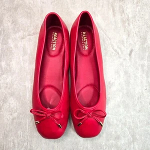 Scarpe ballerine eleganti Kenneth Cole ballerine con fiocco taglia 9 rosse comode punta quadrata - Foto 1 di 11