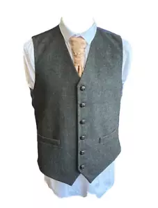 Green Fleck Design Modern Fit Tweed Waistcoat - Medium - Picture 1 of 2