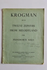 Book / Sheet Music Krogman Op. 15 Twelve Zephyrs From Melodyland Pianoforte Solo - Picture 1 of 7