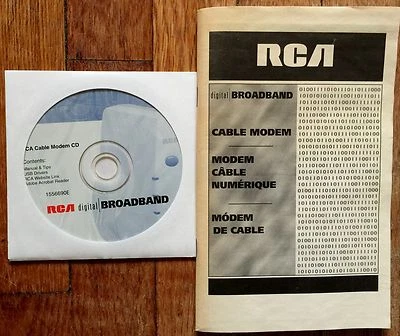RCA DIGITAL BROADBAND CABLE MODEM MANUAL & CD - Image 1 of 2