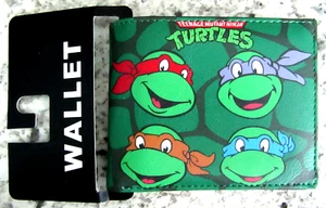 Cartera Tortugas Ninja Adolescentes Mutantes Doble Plegable Verde NUEVA CON ETIQUETAS (Estilo #1) - Imagen 1 de 2