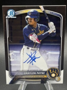 Autógrafos Bowman 2025 cromados Braylon Payne #CPA-BP base automática-cerveceros - Imagen 1 de 2