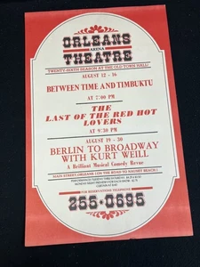 1960er 26. SAISON ORLEANS ARENA THEATER 11X17 ORIGINAL POSTER, CAPE COD, MASSE - Bild 1 von 1