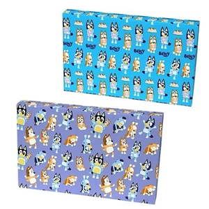 🎁 Bluey & Bingo Gift Wrap Wrapping Paper 2 Large Sheets - 50 Sq Ft Birthday - Picture 1 of 4