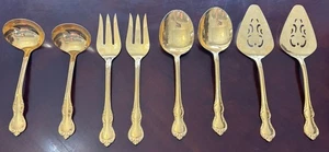 8 Pc Serving Set Rebacraft Gold Color Stainless Flatware Tableware Japan - Picture 1 of 6