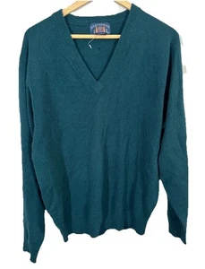 Northbriar grüner Herrenpullover 100 % Kaschmir V-Ausschnitt Größe Large - Bild 1 von 5