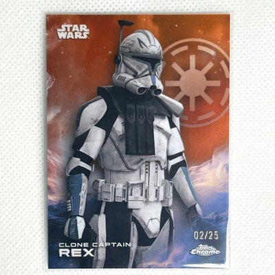 Clon Captain Rex 2025 Topps Cromo Star Wars #26 Naranja Refractor/25 Foto 1 de 4