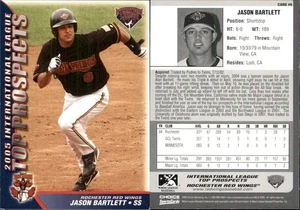 Jason Bartlett 2005 Choice International T/P #5 RC Card Rochester Red Wings - Picture 1 of 1