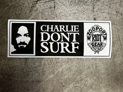 Charlie Don’t Surf Sticker Vintage 90’s Decal Manson T&C Futures HIC Volcom Red - Image 1 of 3