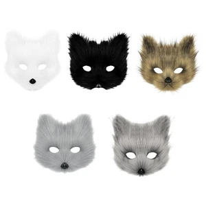 Plush Fox Mask Half Face Mask - Picture 1 of 35