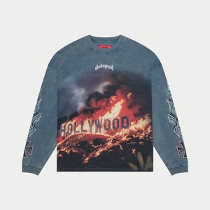 Camiseta Godspeed Hollywood Inferno LS (Lavado Azul) Auténtica Nueva Talla XS - XL - Imagen 1 de 2