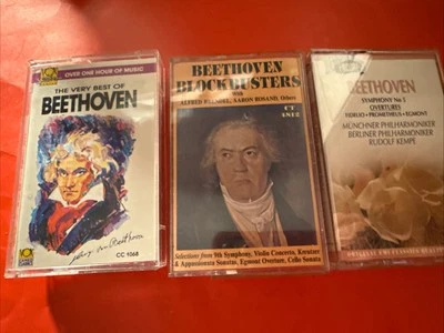 3 Beethoven Cassette Tapes Lot Symphony Vintage - Image 1 of 4