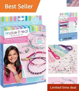 Regenbogen Bling Armband Kit-All-in-One Zum Selbermachen für 5 einzigartige Charms, Alter 8-13 - Bild 1 von 11