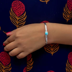 Larimar Gemstone Solid 925 Sterling Silver Handmade Beautiful Cuff Bangle R-80 - Picture 1 of 6