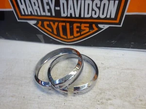 Harley Davidson Chrome Spotlight USED OEM Auxiliary Passing Lamp Trim Rings - Bild 1 von 4