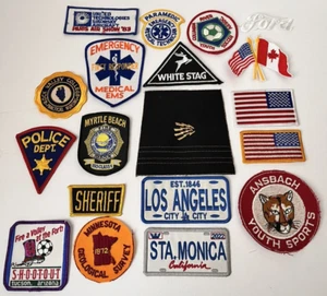 Lot Of 19 Patches Public Safety Sports Cities Flags And More - Picture 1 of 8